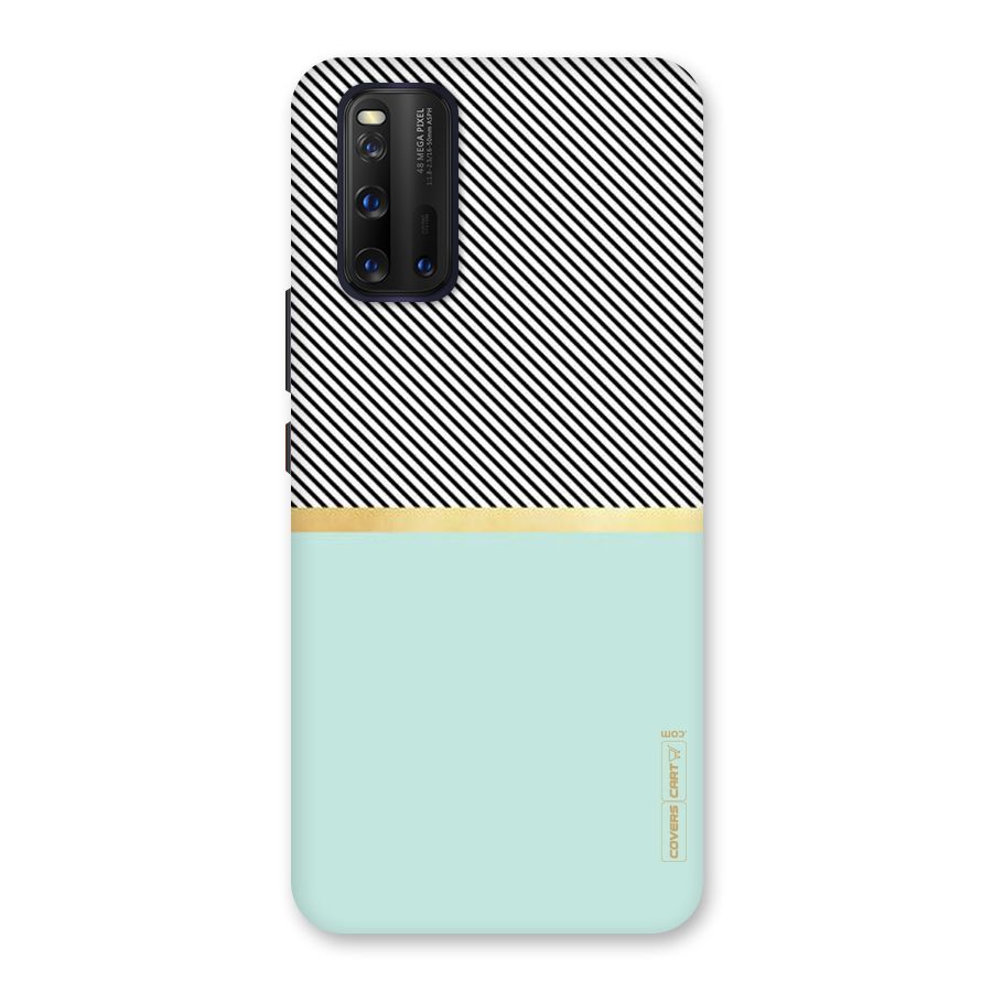 Pastel Green Base Stripes Back Case for Vivo iQOO 3