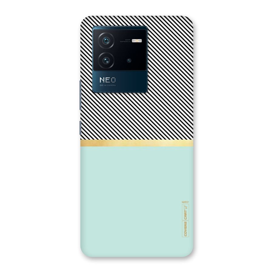 Pastel Green Base Stripes Back Case for Vivo iQOO Neo 6 5G