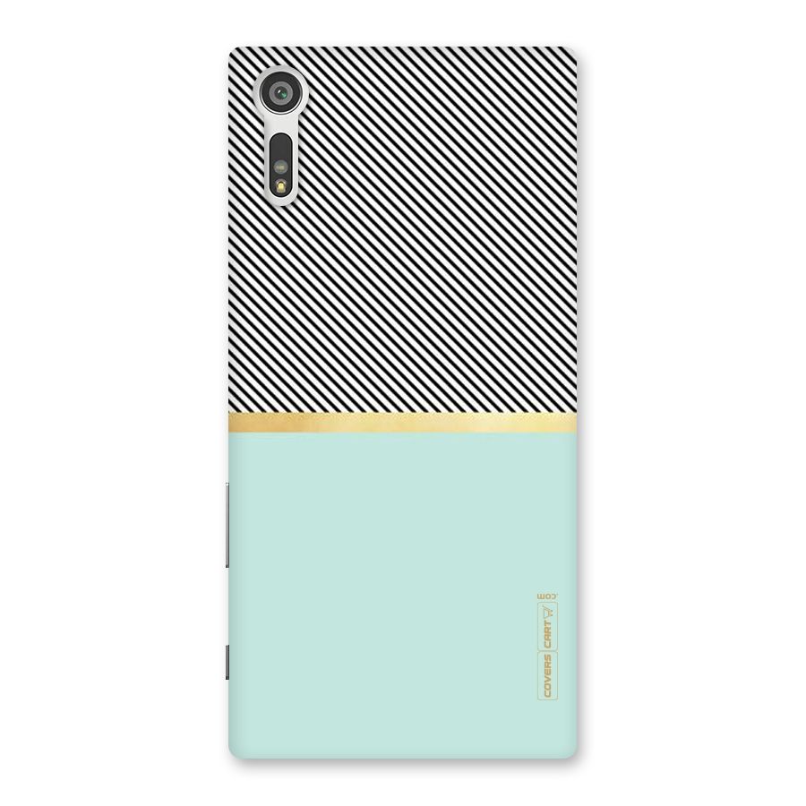 Pastel Green Base Stripes Back Case for Xperia XZ