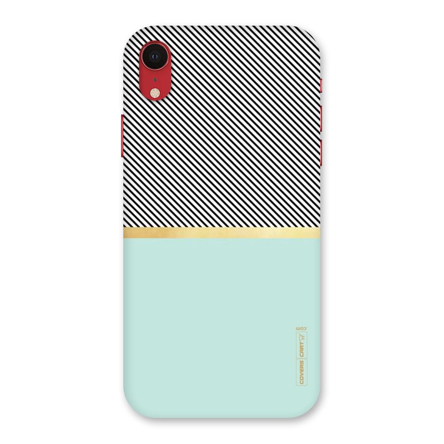 Pastel Green Base Stripes Back Case for iPhone XR