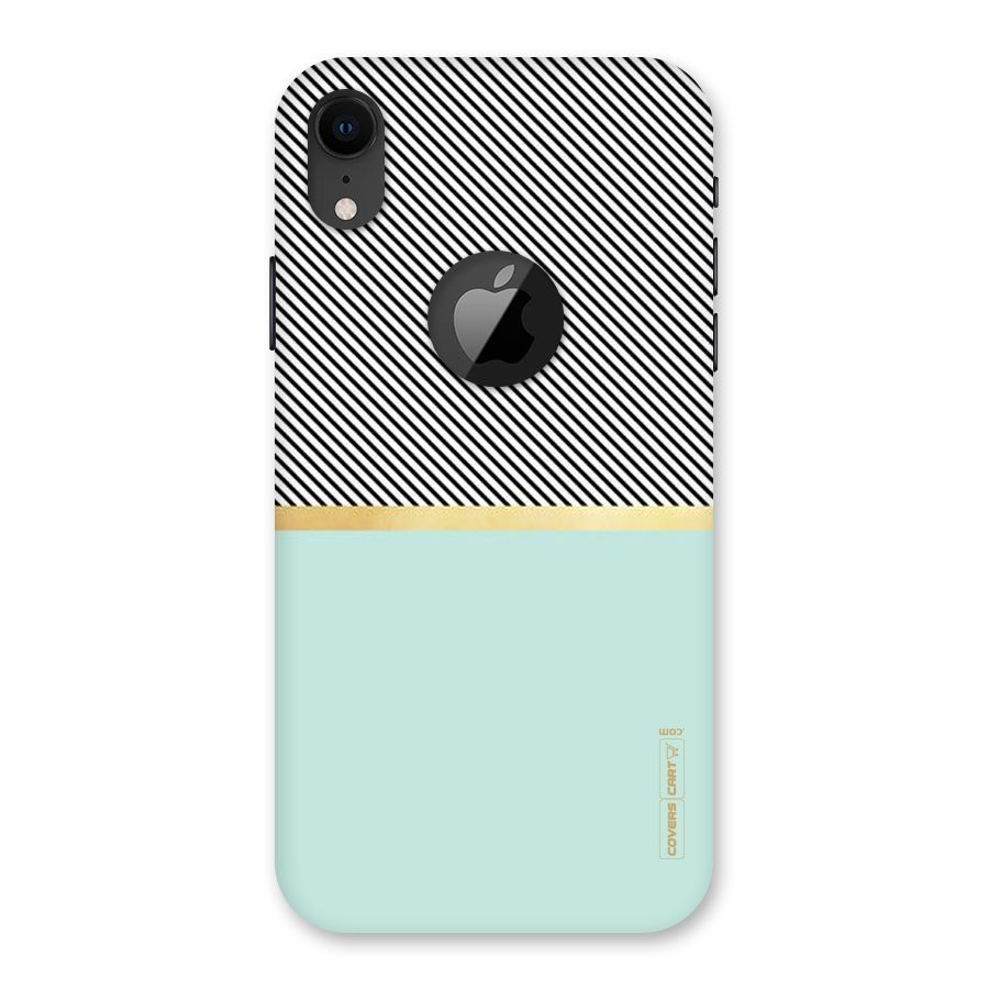 Pastel Green Base Stripes Back Case for iPhone XR Logo Cut