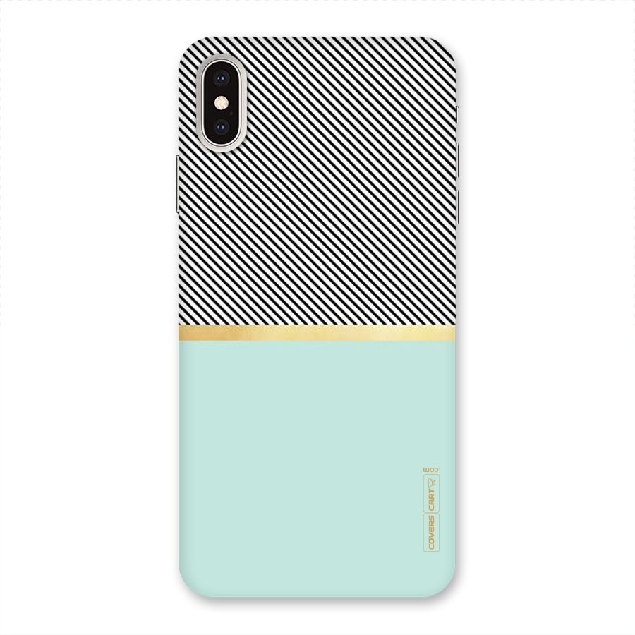 Pastel Green Base Stripes Back Case for iPhone XS Max