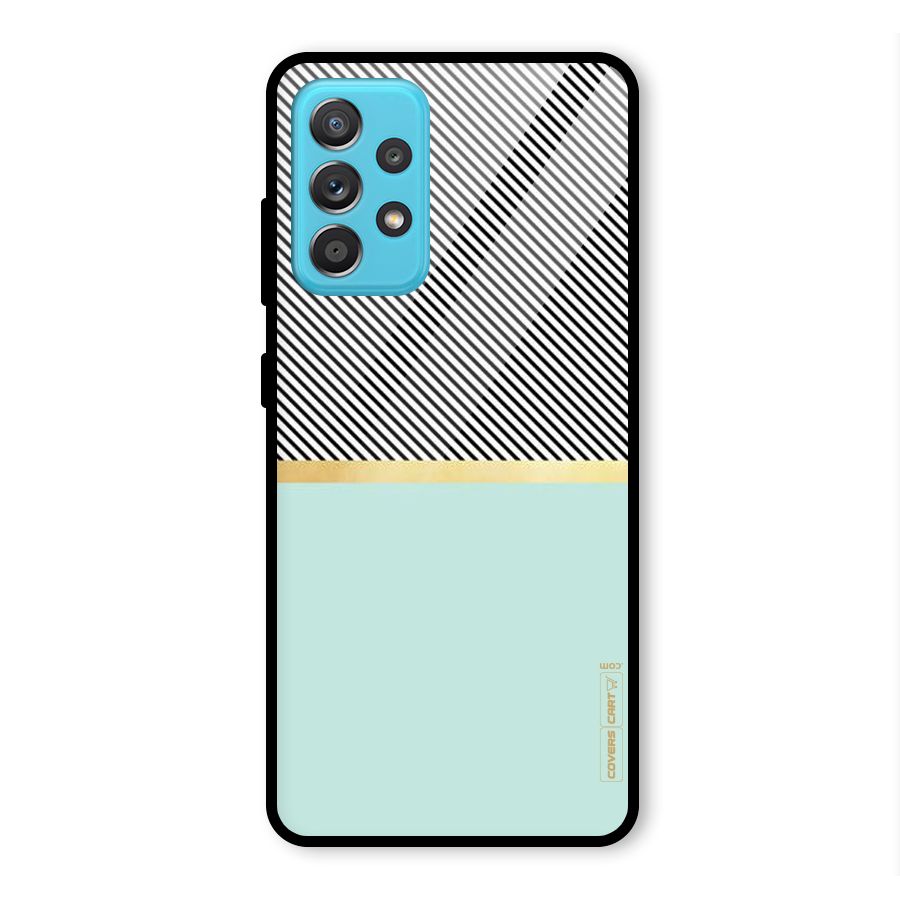 Pastel Green Base Stripes Glass Back Case for Galaxy A52s 5G