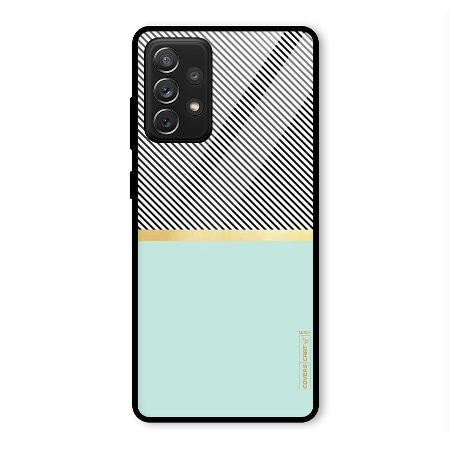 Pastel Green Base Stripes Glass Back Case for Galaxy A72