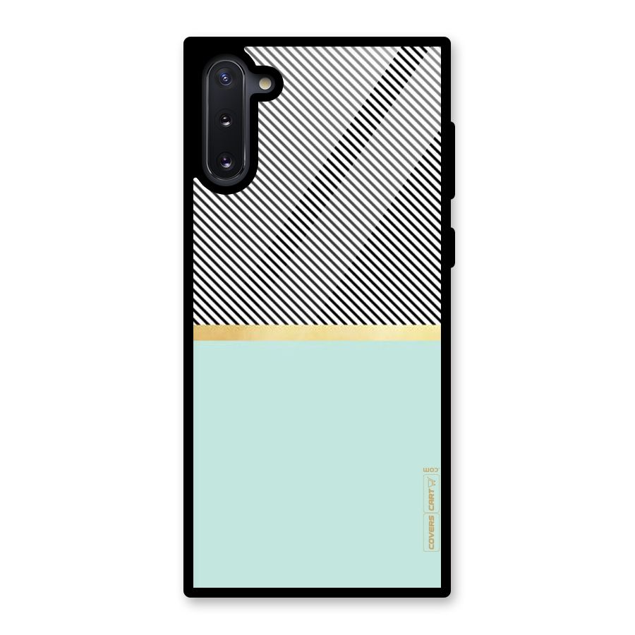 Pastel Green Base Stripes Glass Back Case for Galaxy Note 10