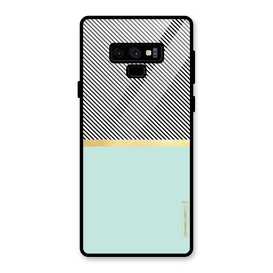 Pastel Green Base Stripes Glass Back Case for Galaxy Note 9