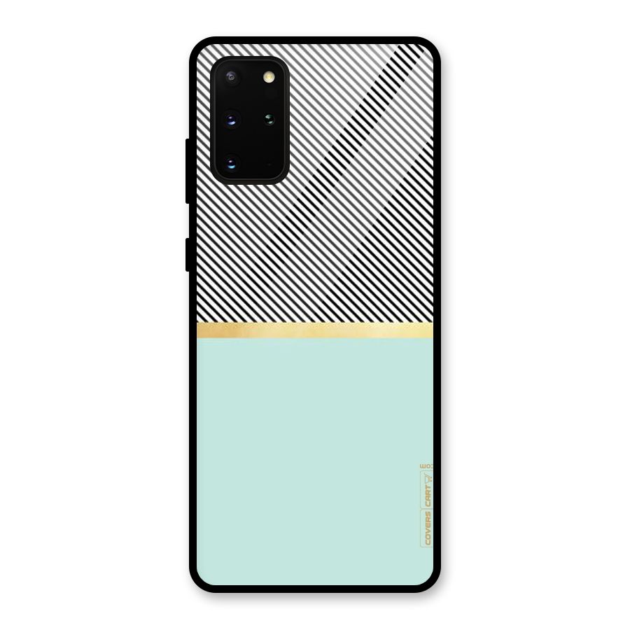 Pastel Green Base Stripes Glass Back Case for Galaxy S20 Plus