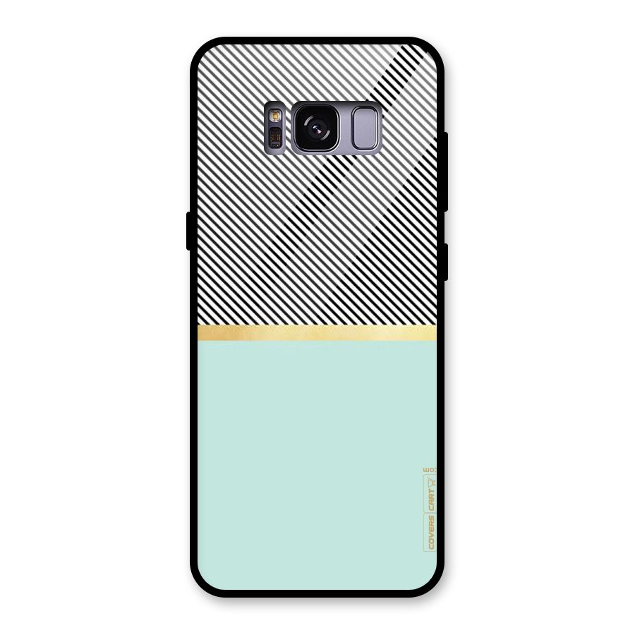 Pastel Green Base Stripes Glass Back Case for Galaxy S8