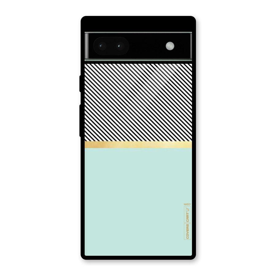 Pastel Green Base Stripes Glass Back Case for Google Pixel 6a
