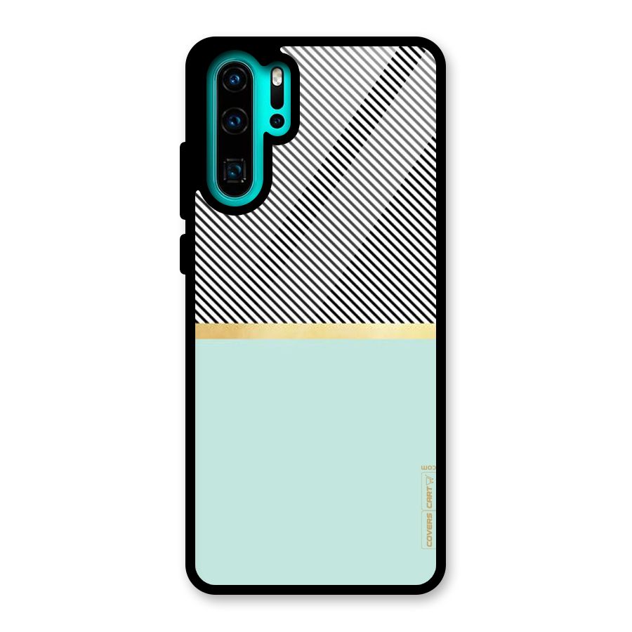 Pastel Green Base Stripes Glass Back Case for Huawei P30 Pro