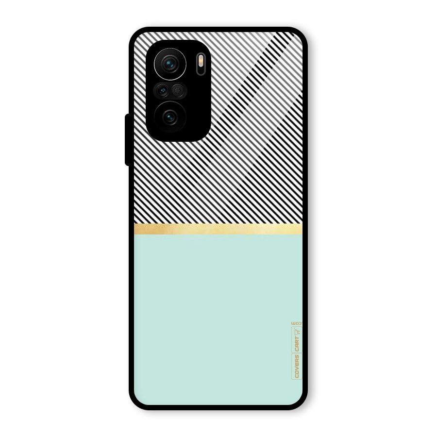 Pastel Green Base Stripes Glass Back Case for Mi 11x