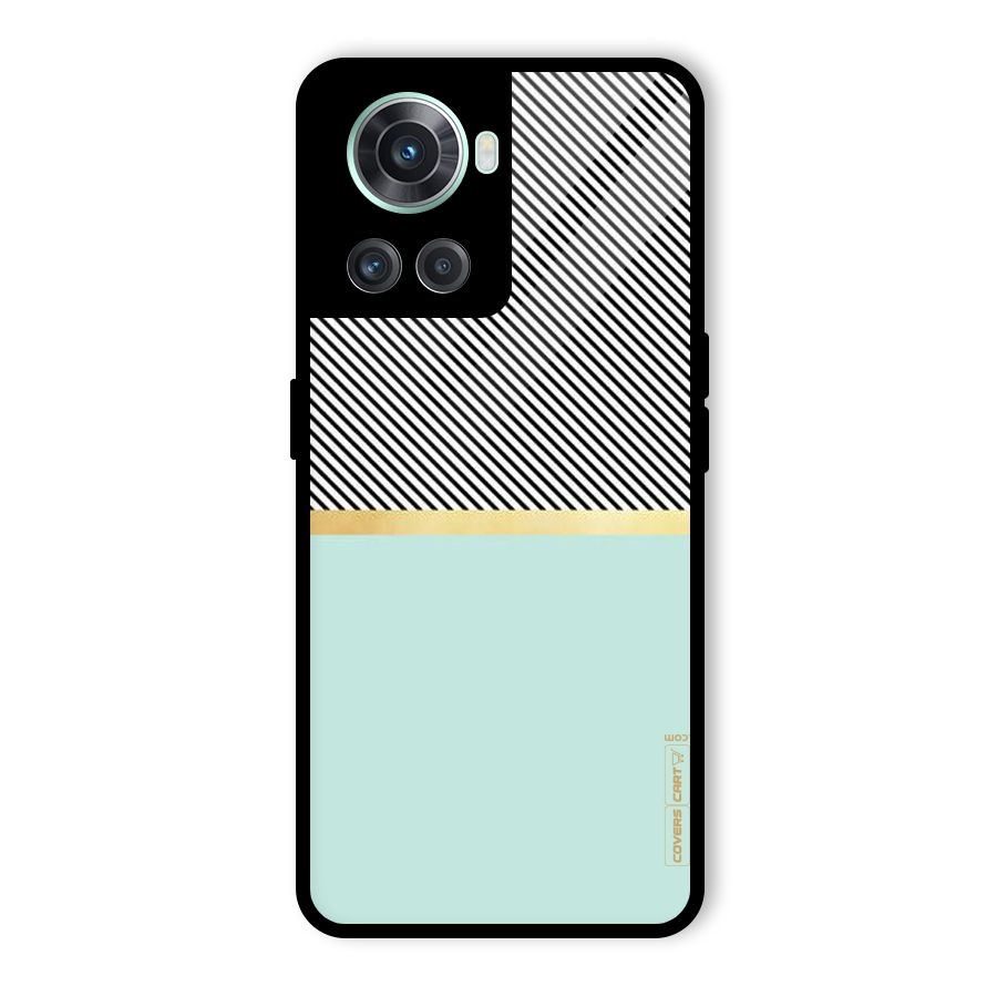 Pastel Green Base Stripes Glass Back Case for OnePlus 10R