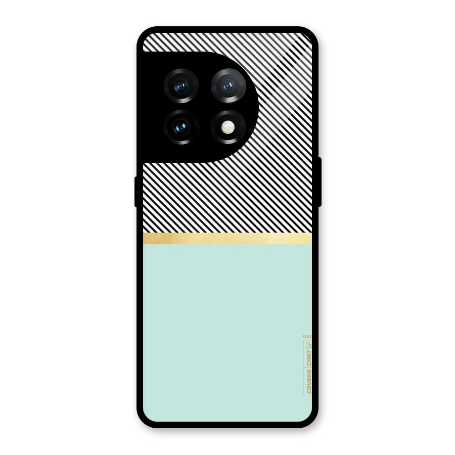 Pastel Green Base Stripes Glass Back Case for OnePlus 11
