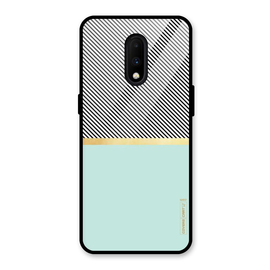 Pastel Green Base Stripes Glass Back Case for OnePlus 7