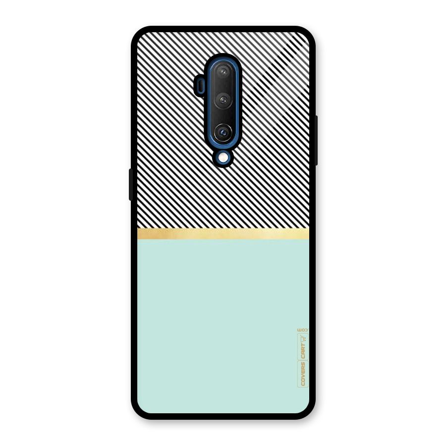 Pastel Green Base Stripes Glass Back Case for OnePlus 7T Pro