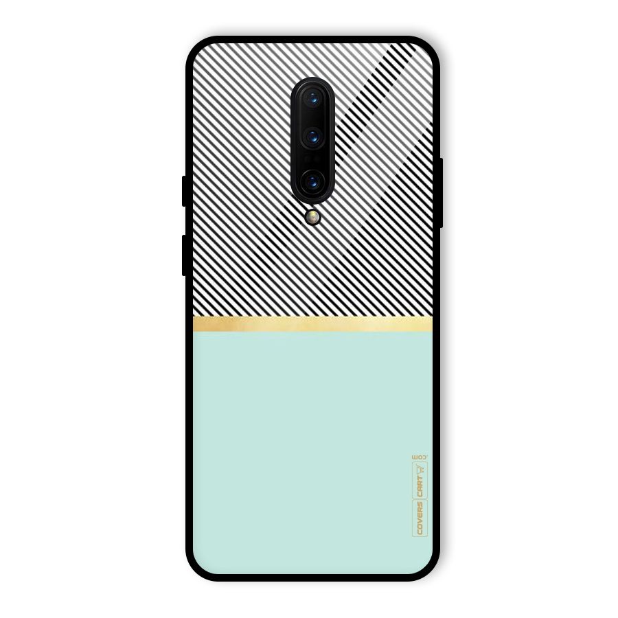 Pastel Green Base Stripes Glass Back Case for OnePlus 7 Pro