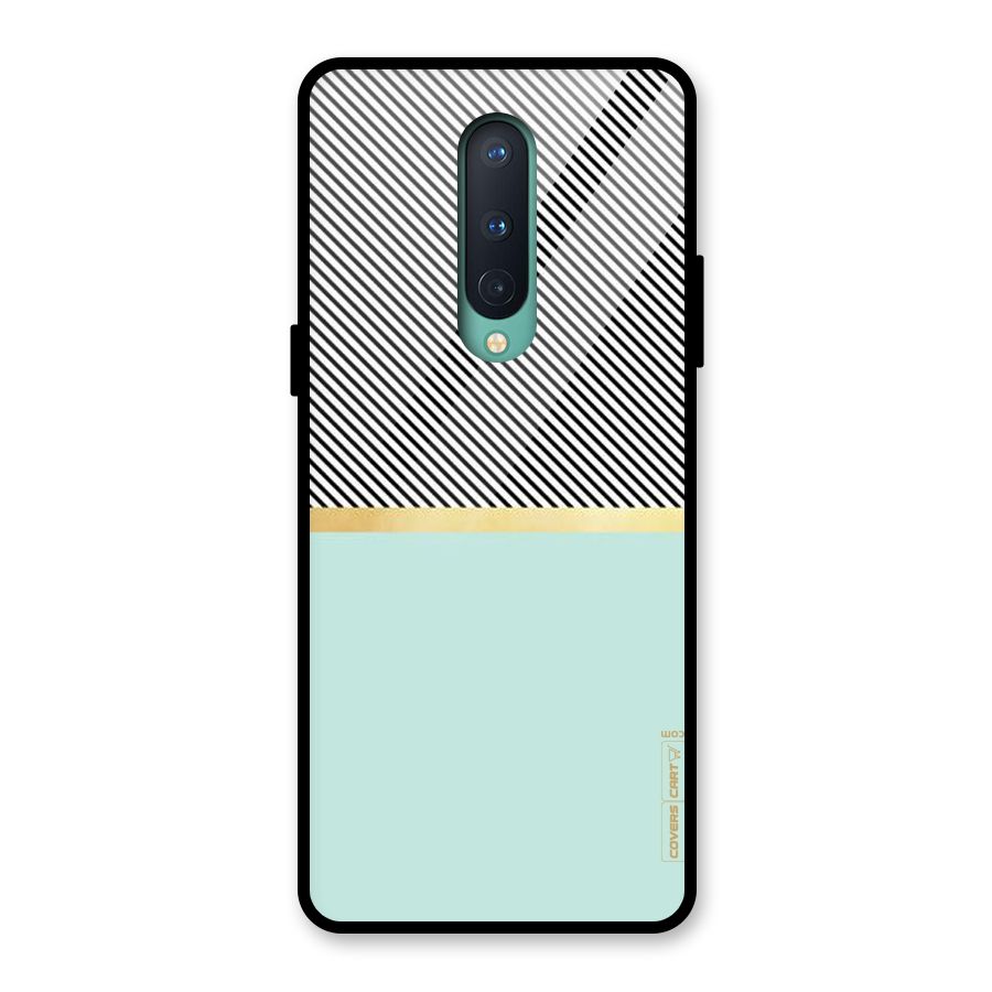 Pastel Green Base Stripes Glass Back Case for OnePlus 8