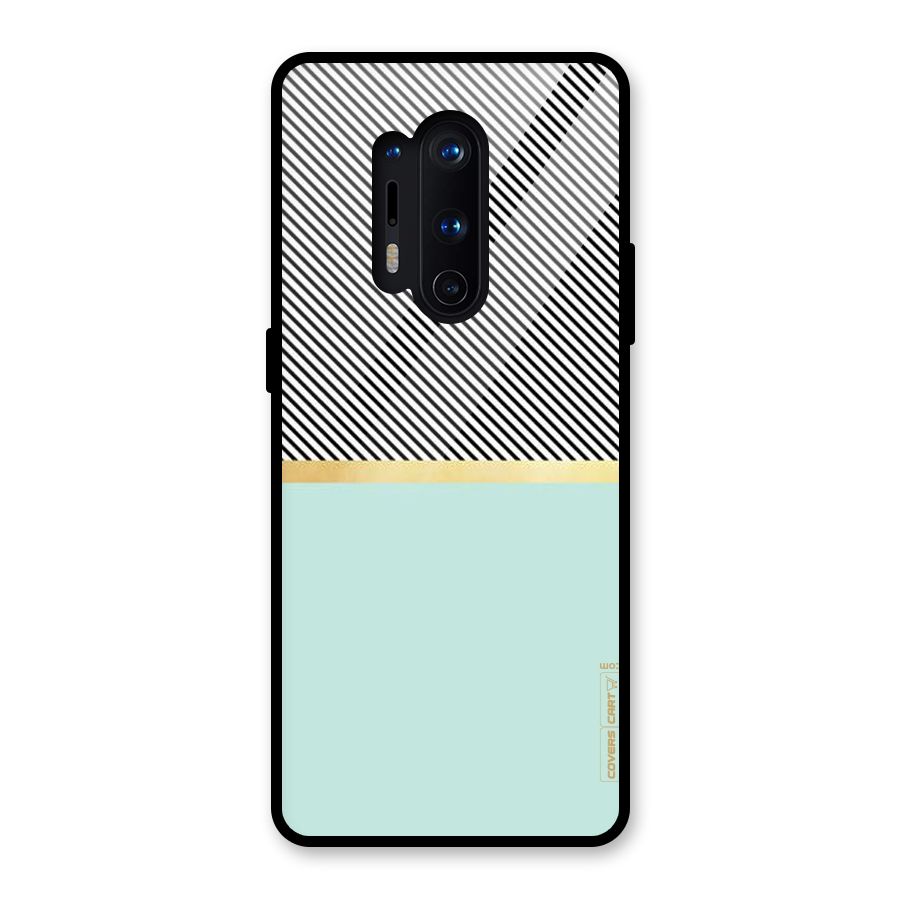 Pastel Green Base Stripes Glass Back Case for OnePlus 8 Pro