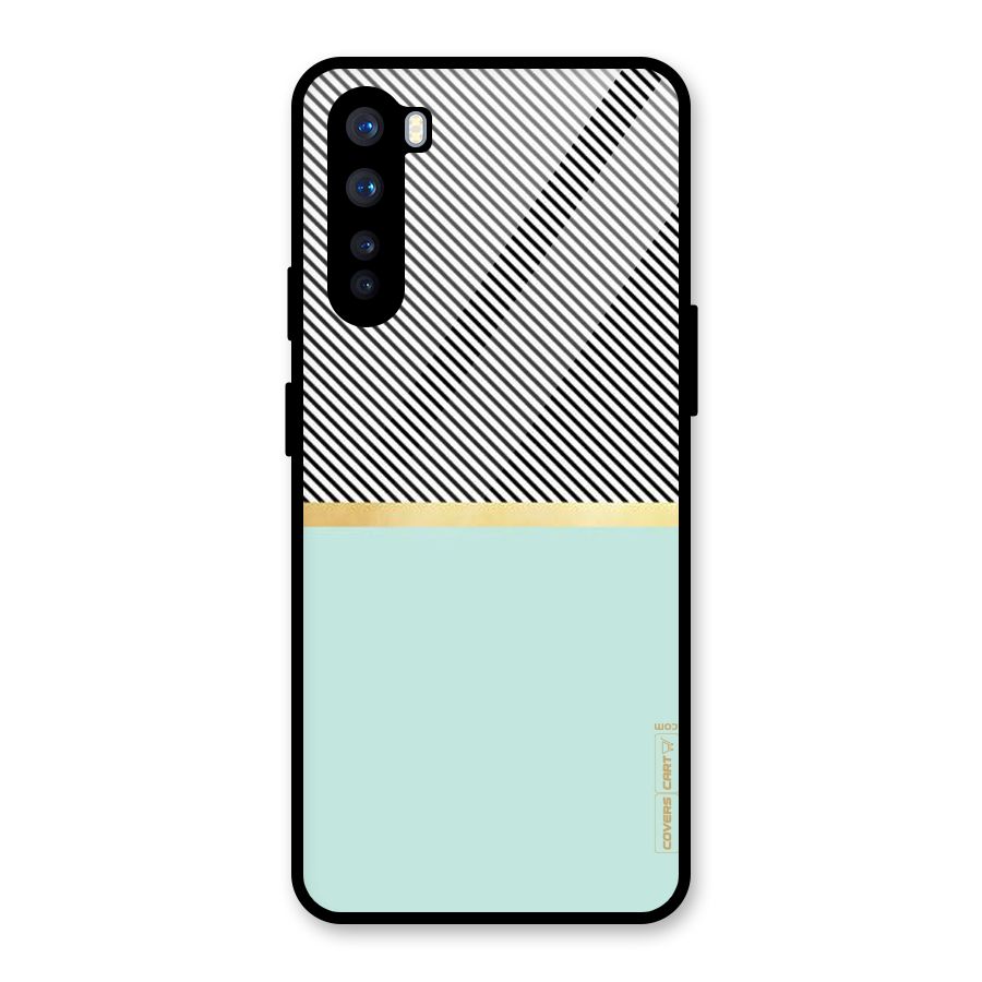 Pastel Green Base Stripes Glass Back Case for OnePlus Nord