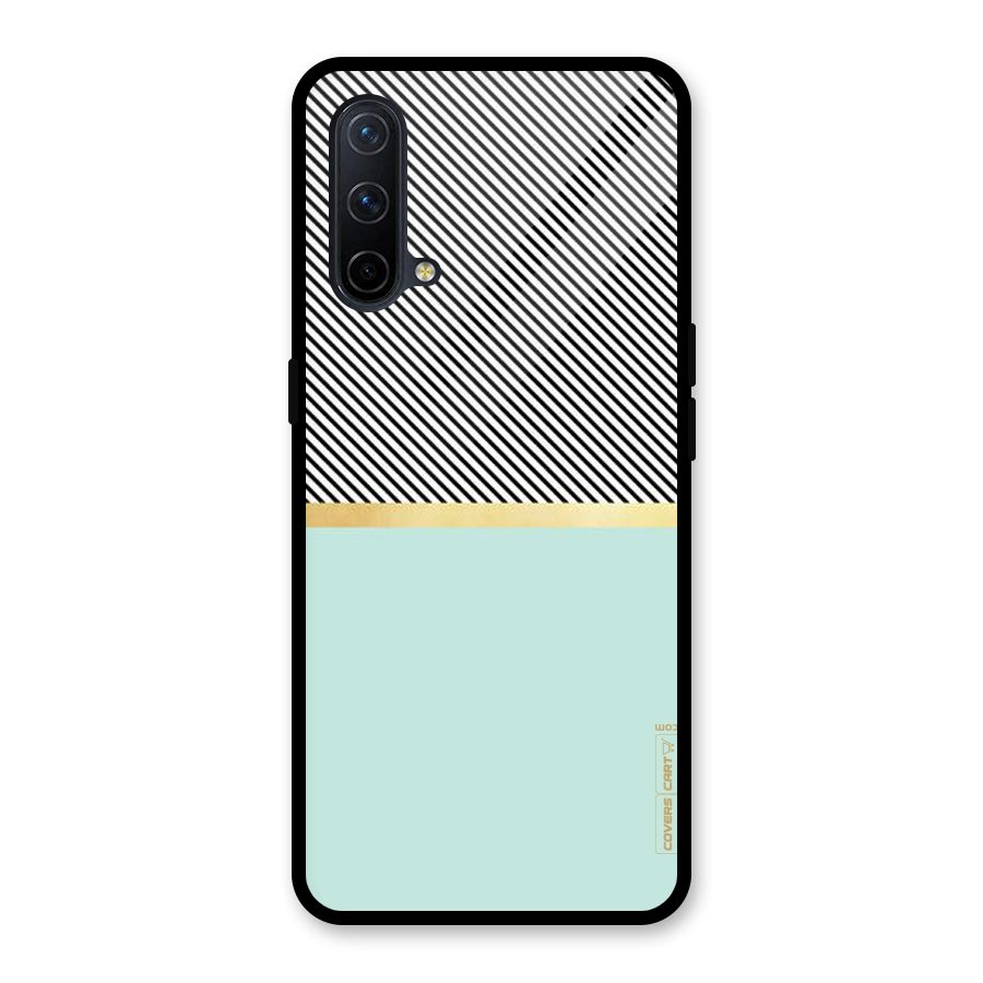 Pastel Green Base Stripes Glass Back Case for OnePlus Nord CE 5G