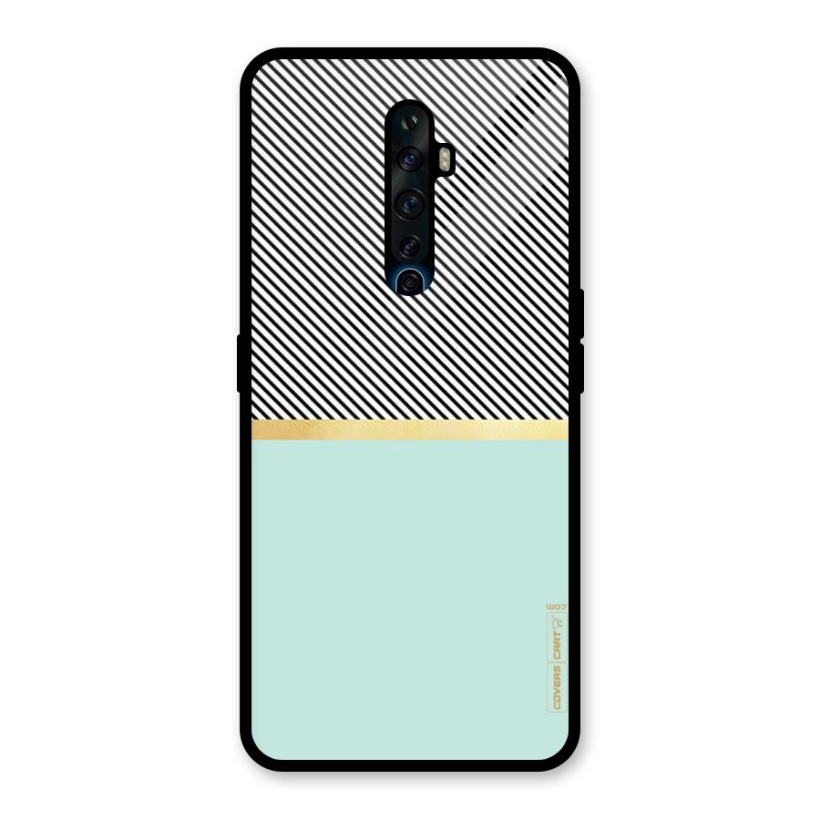 Pastel Green Base Stripes Glass Back Case for Oppo Reno2 F