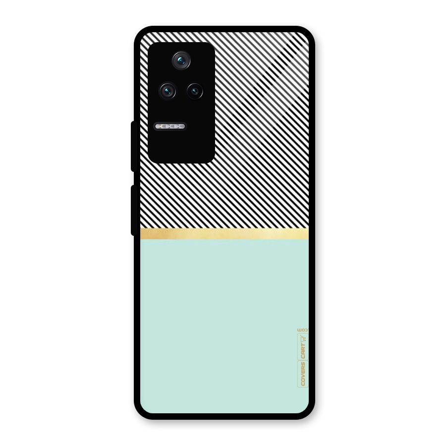 Pastel Green Base Stripes Glass Back Case for Poco F4 5G