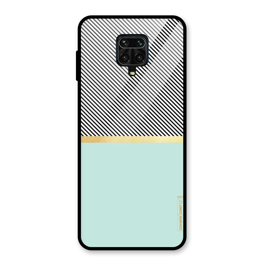 Pastel Green Base Stripes Glass Back Case for Poco M2 Pro