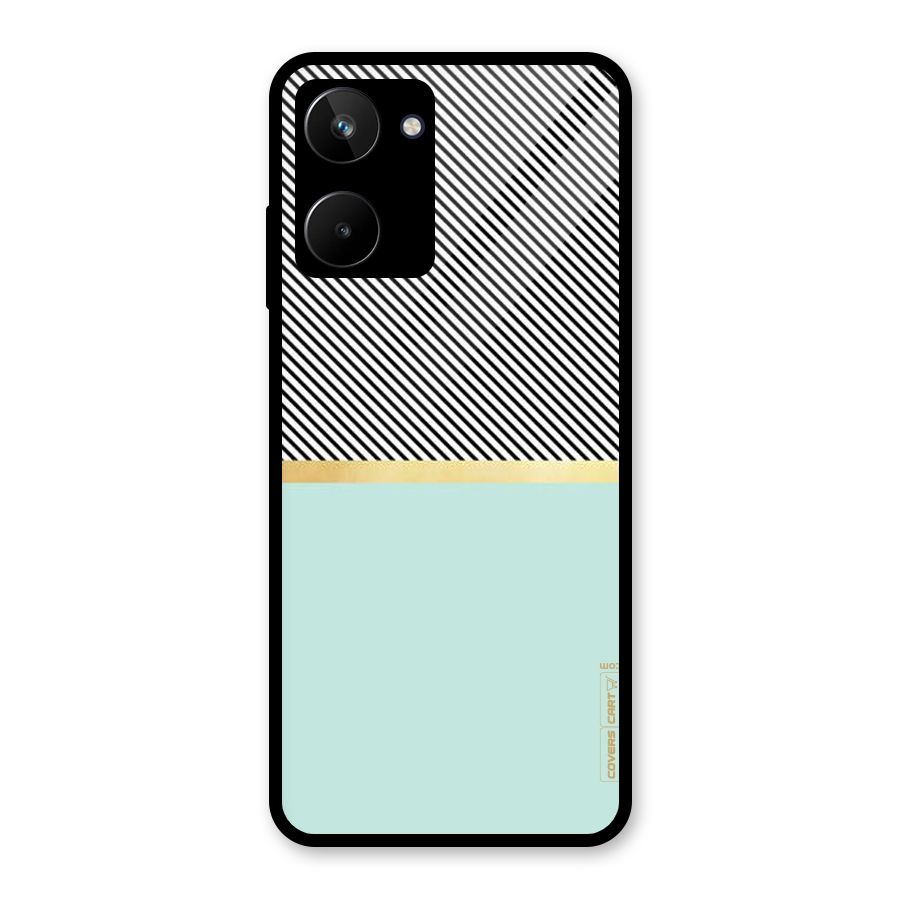 Pastel Green Base Stripes Glass Back Case for Realme 10