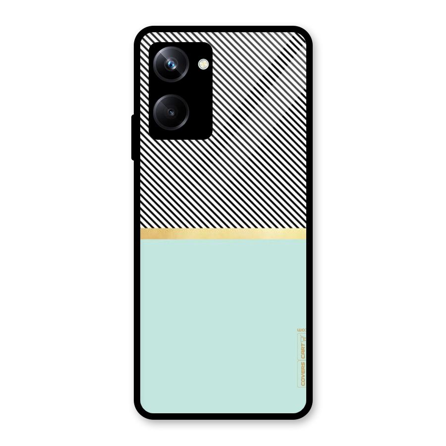 Pastel Green Base Stripes Glass Back Case for Realme 10 Pro