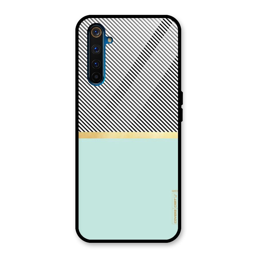 Pastel Green Base Stripes Glass Back Case for Realme 6 Pro