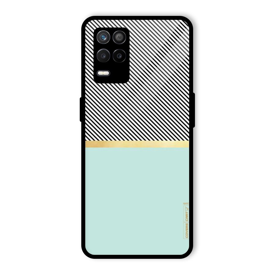 Pastel Green Base Stripes Glass Back Case for Realme 8 5G