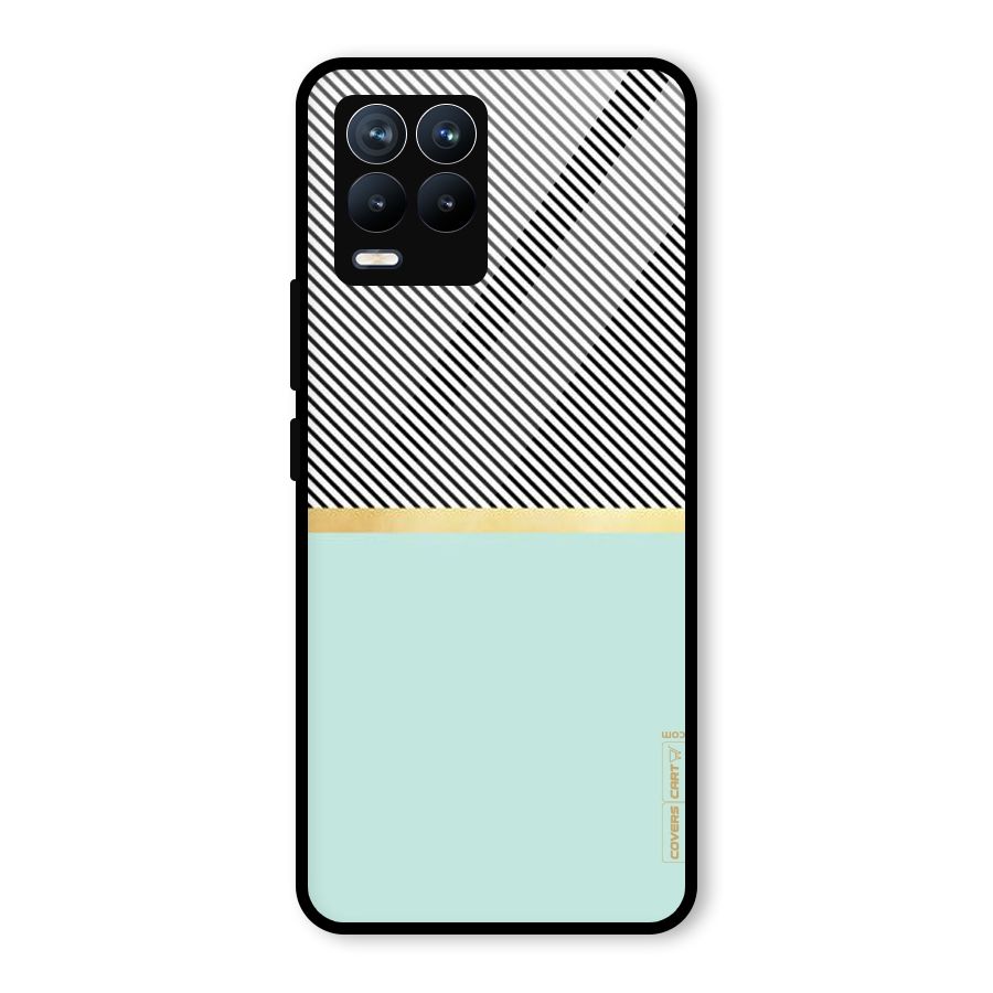 Pastel Green Base Stripes Glass Back Case for Realme 8 Pro