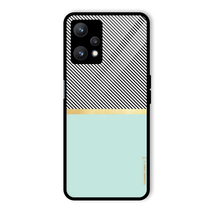 Pastel Green Base Stripes Glass Back Case for Realme 9 Pro 5G
