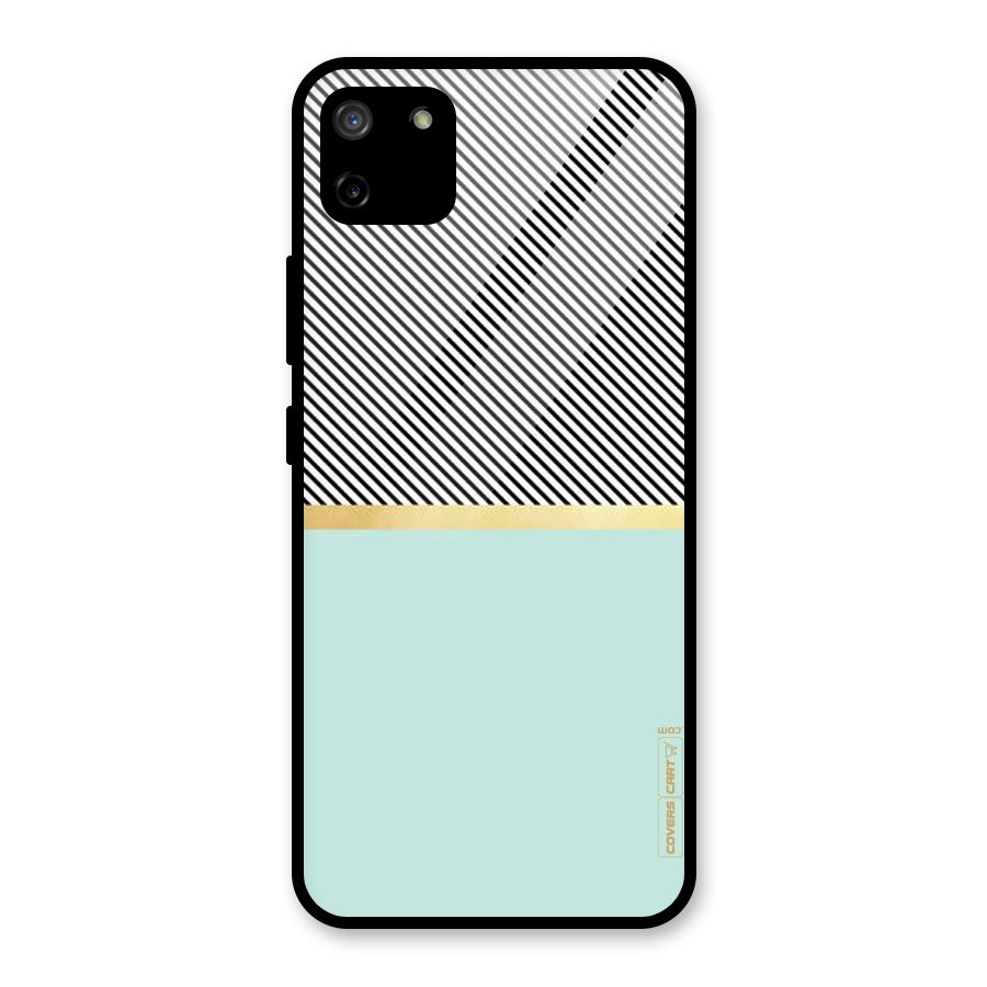 Pastel Green Base Stripes Glass Back Case for Realme C11