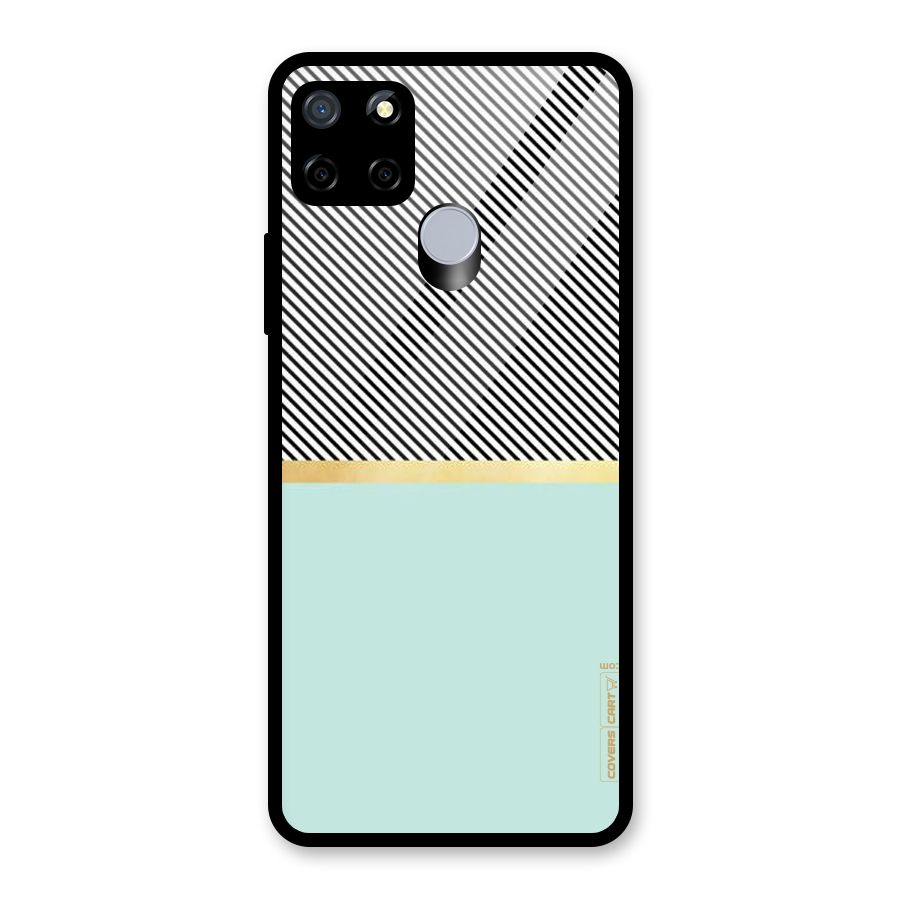 Pastel Green Base Stripes Glass Back Case for Realme C12