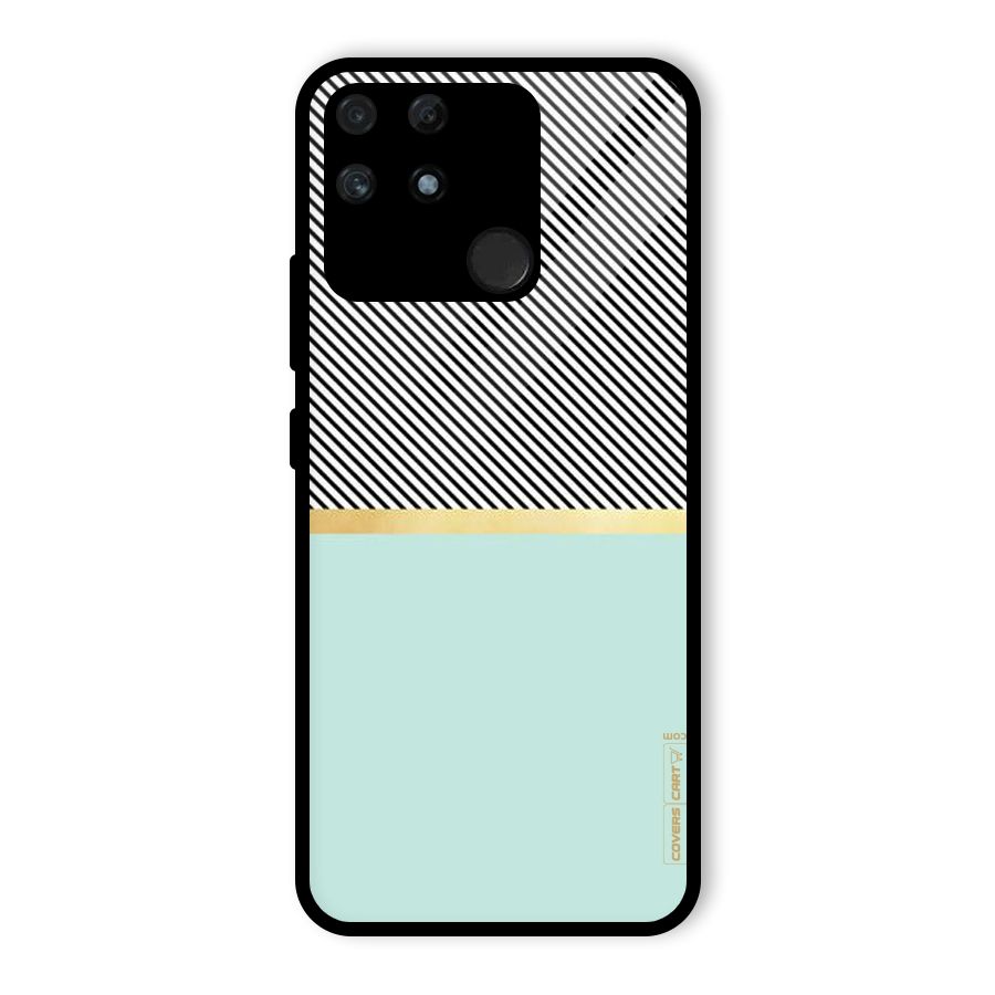 Pastel Green Base Stripes Glass Back Case for Realme Narzo 50A