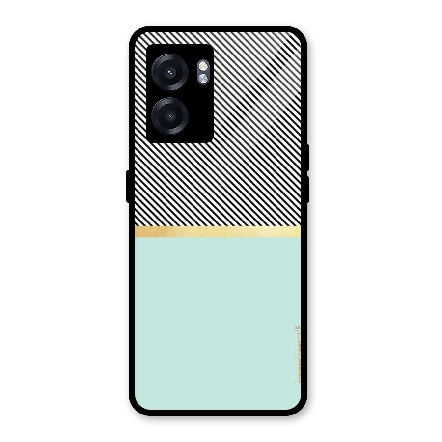Pastel Green Base Stripes Glass Back Case for Realme Narzo 50 5G