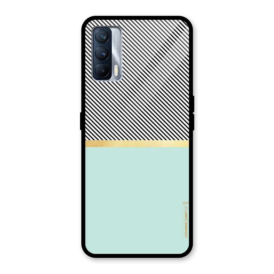 Pastel Green Base Stripes Glass Back Case for Realme X7