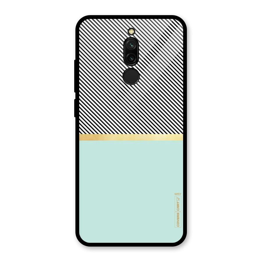 Pastel Green Base Stripes Glass Back Case for Redmi 8
