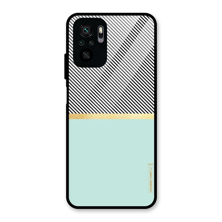 Pastel Green Base Stripes Glass Back Case for Redmi Note 10S