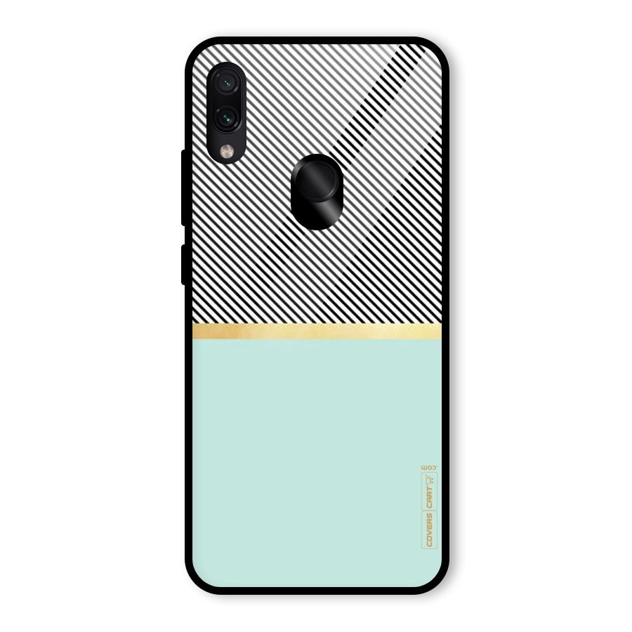 Pastel Green Base Stripes Glass Back Case for Redmi Note 7