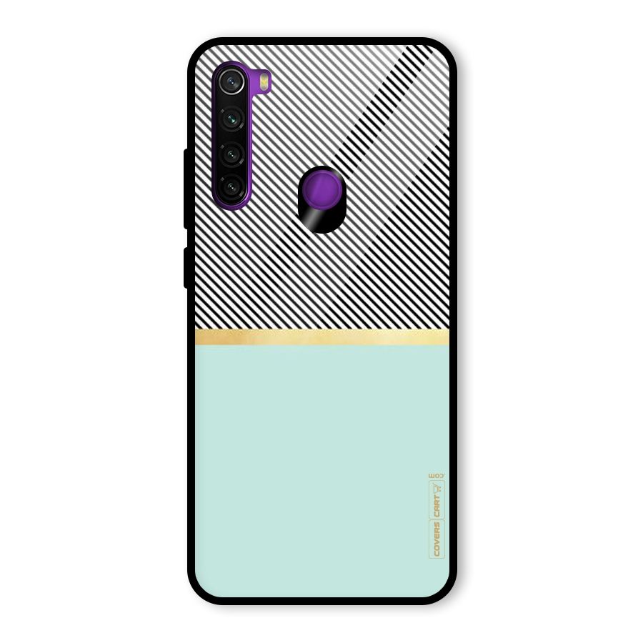 Pastel Green Base Stripes Glass Back Case for Redmi Note 8