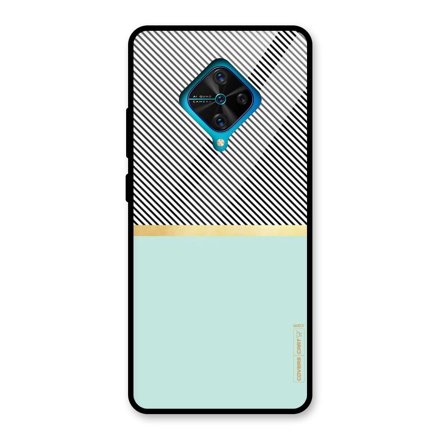 Pastel Green Base Stripes Glass Back Case for Vivo S1 Pro