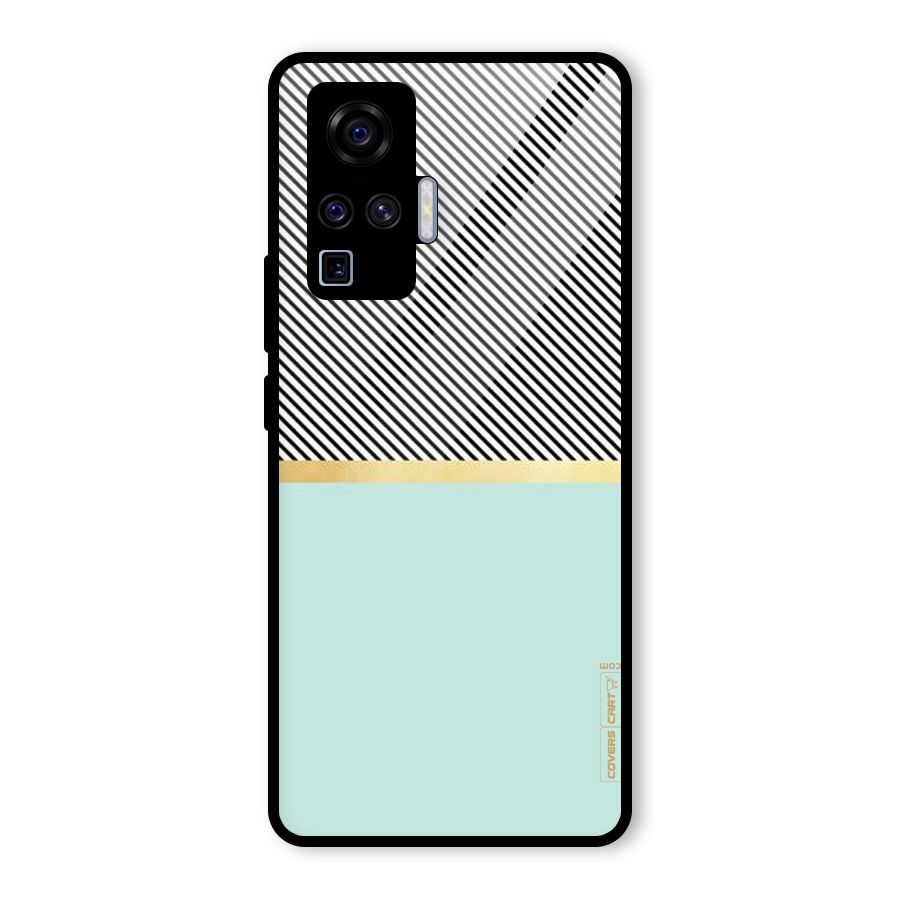 Pastel Green Base Stripes Glass Back Case for Vivo X50 Pro