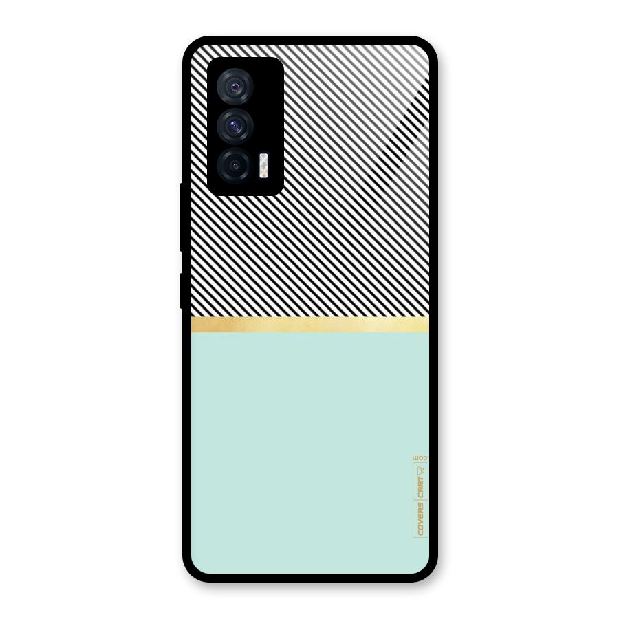 Pastel Green Base Stripes Glass Back Case for Vivo iQOO 7 5G