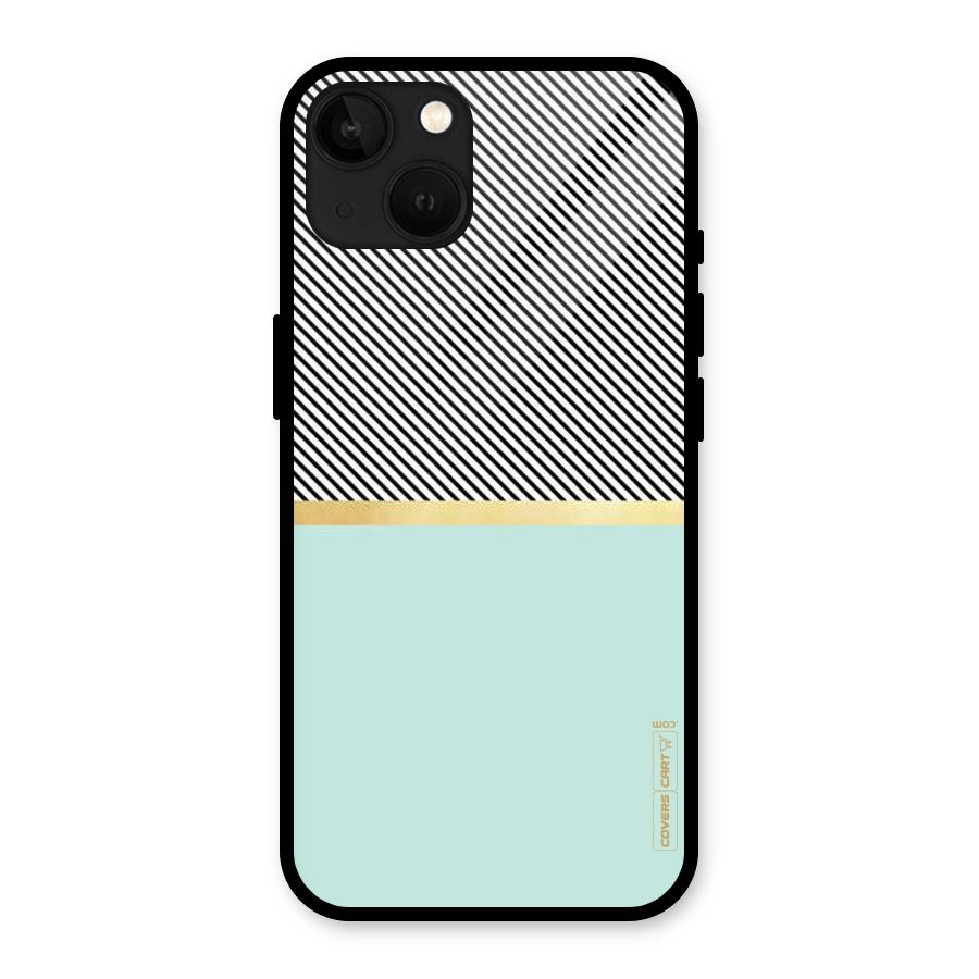 Pastel Green Base Stripes Glass Back Case for iPhone 13