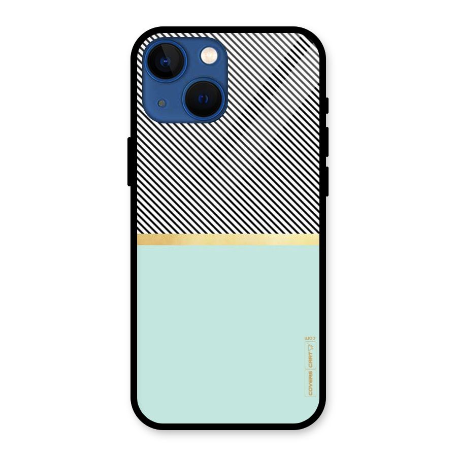 Pastel Green Base Stripes Glass Back Case for iPhone 13 Mini