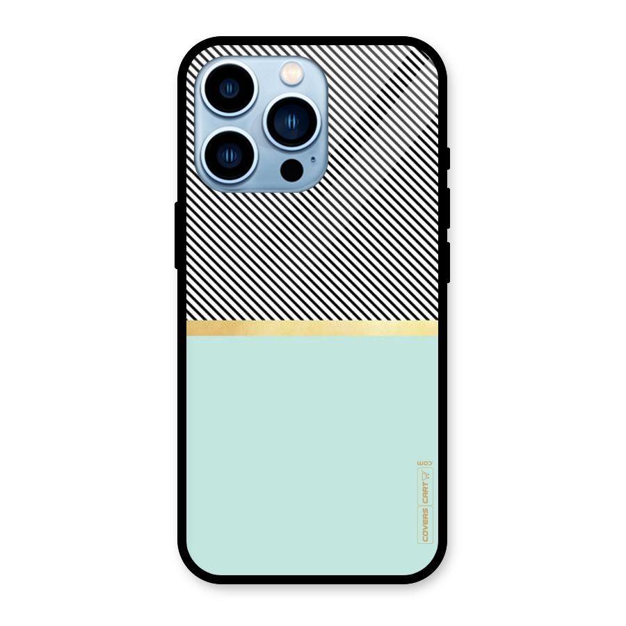 Pastel Green Base Stripes Glass Back Case for iPhone 13 Pro