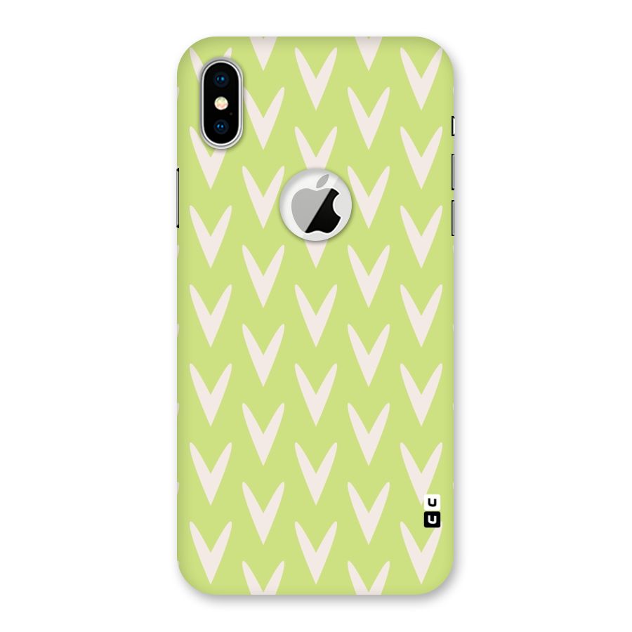 Pastel Green Grass Back Case for iPhone XS Logo Cut
