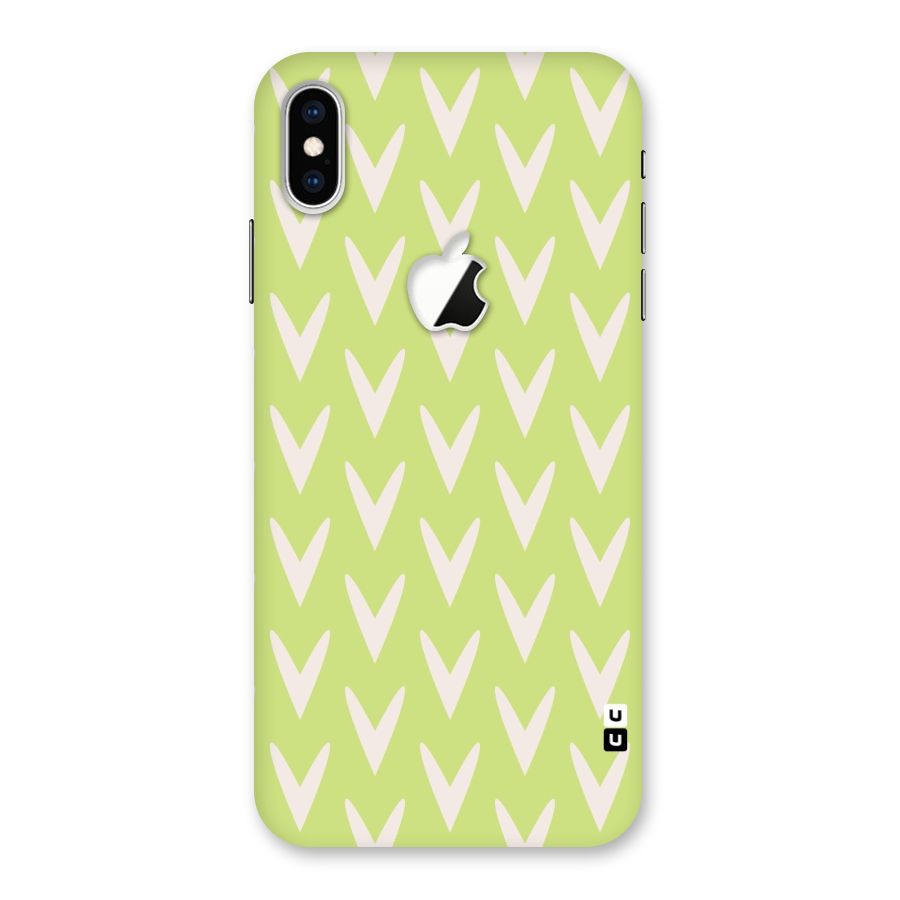 Pastel Green Grass Back Case for iPhone XS Max Apple Cut